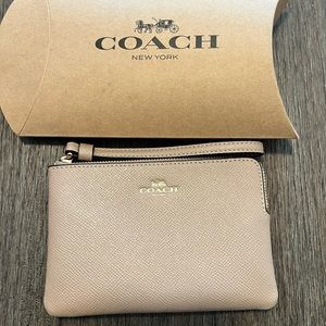 NWT Coach taupe wristlet